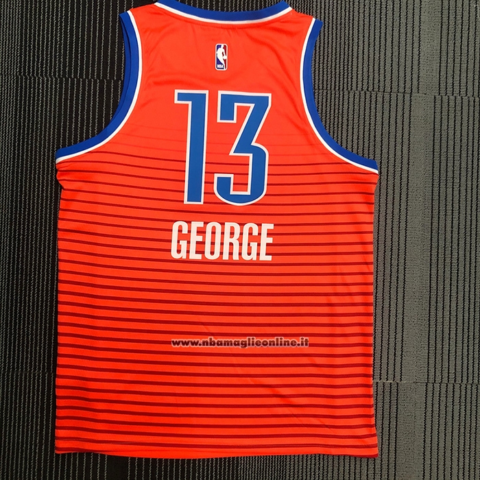 Maglia Oklahoma City Thunder Paul George #13 Statement 2021 Arancione